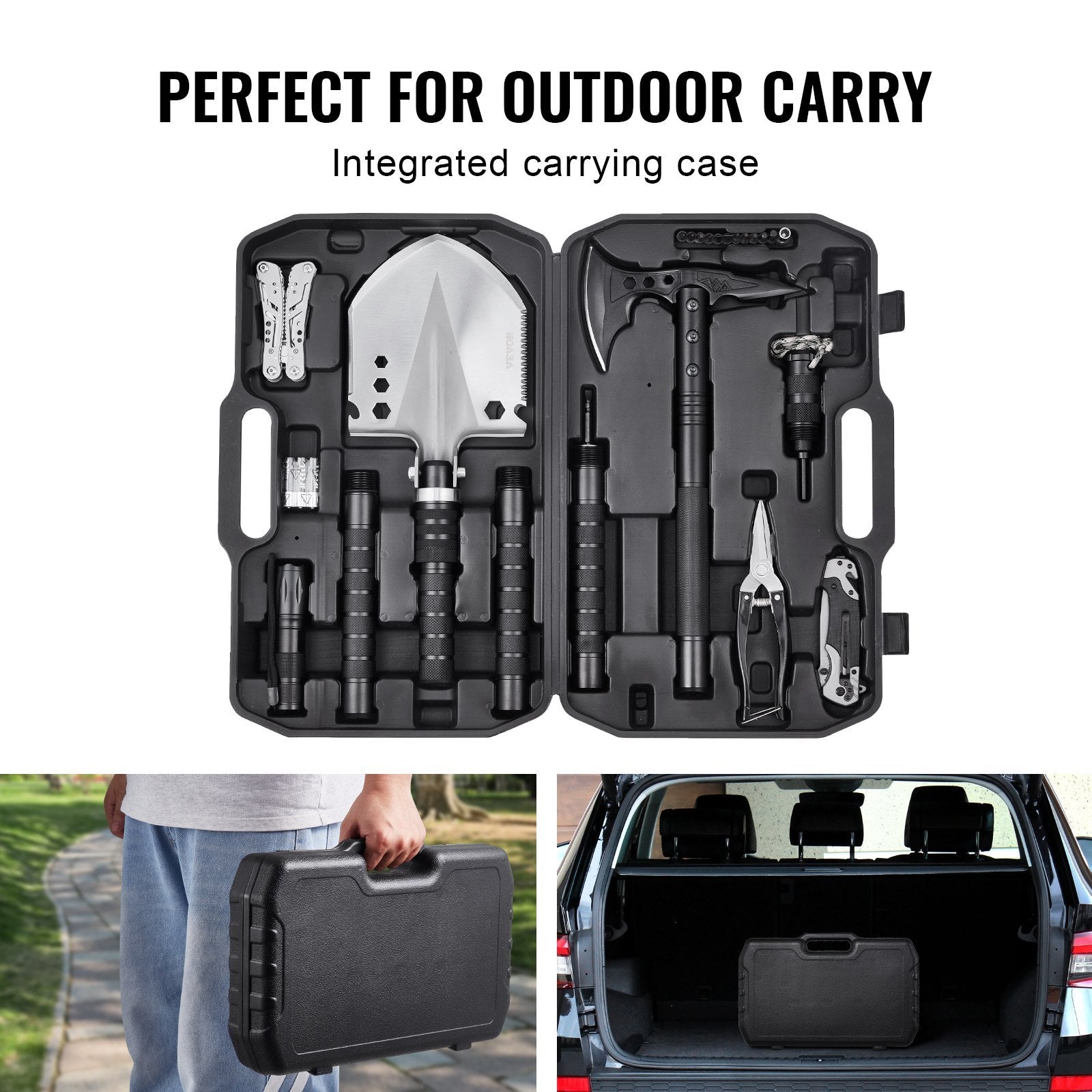 Survival Shovel Survival Axe 28-in-1 Camping Folding Shovels With Hatchet