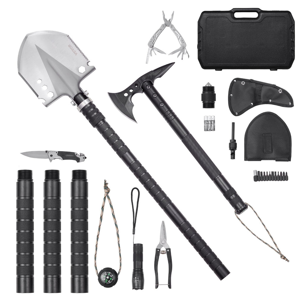 Survival Shovel Survival Axe 28-in-1 Camping Folding Shovels With Hatchet