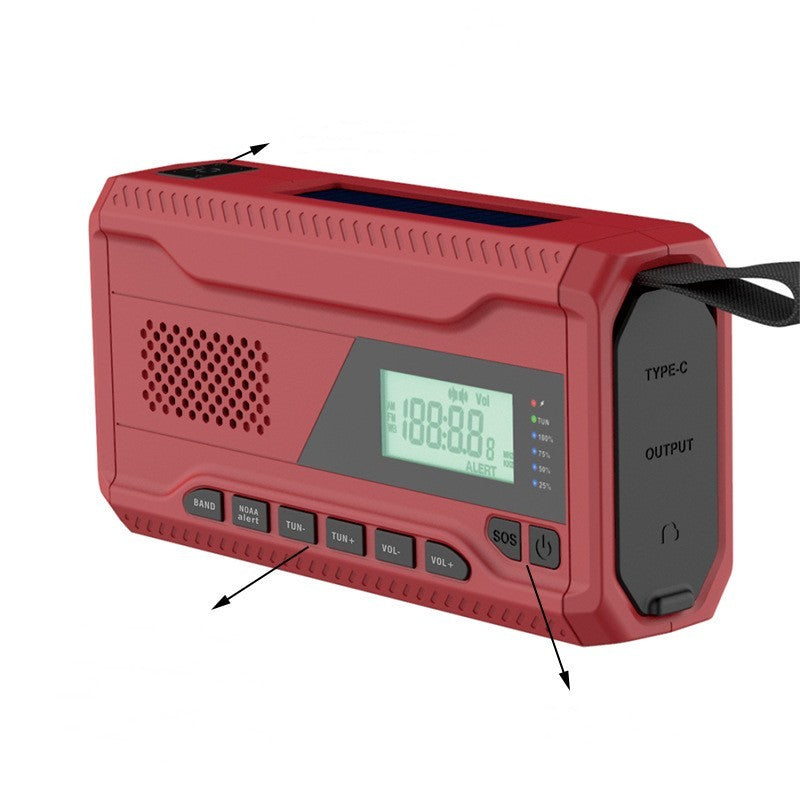 Tactical Emergency Radio WR-6A - Solar Hand Crank NOAA Weather Alert Survival Communication System