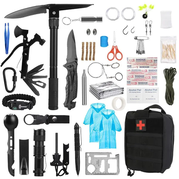 121Pcs Survival Kits Professional Emergency Survival Gear Tactical First Aid Kit Supplies For Outdoor Adventure Camping Hiking Hunting