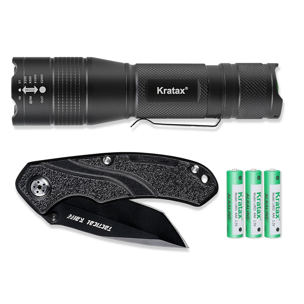Ultra-Compact LED Tactical Flashlight with Integrated Blade - Dual-Purpose Survival Tool