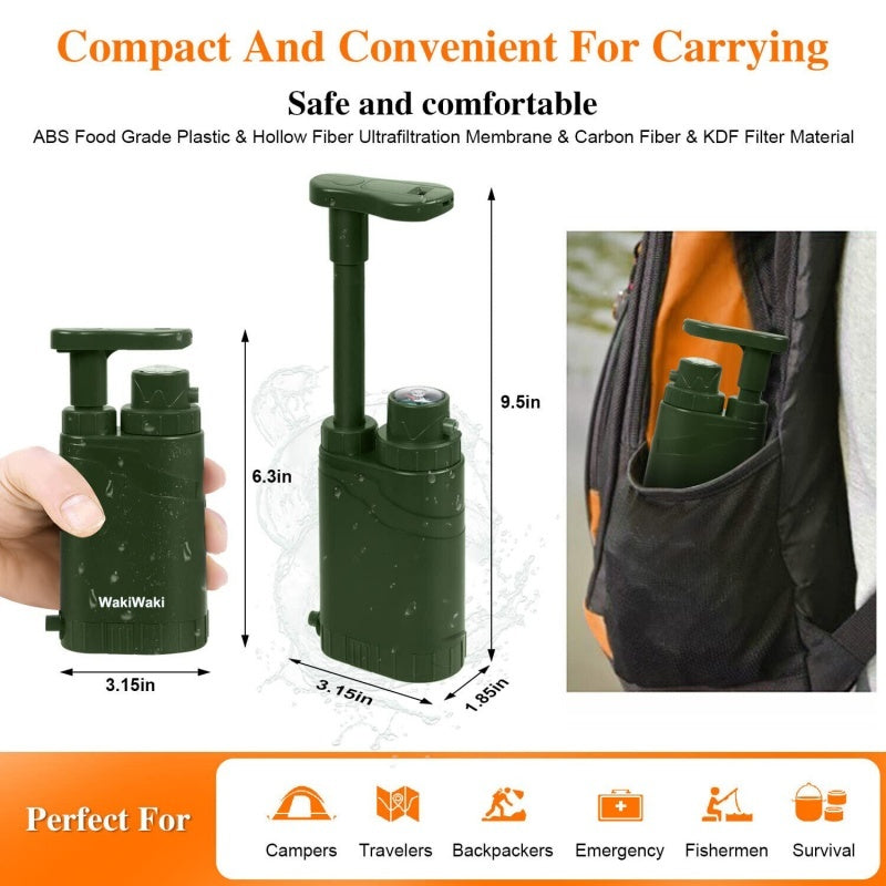 Hand Water Purifier Survival Gear 4-Stage Portable Water Filter Survival