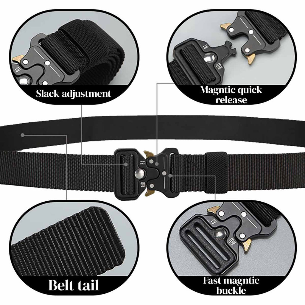 Tactical Quick-Release Belt - Heavy-Duty Nylon Cobra Buckle Waist Belt for Survival & EDC