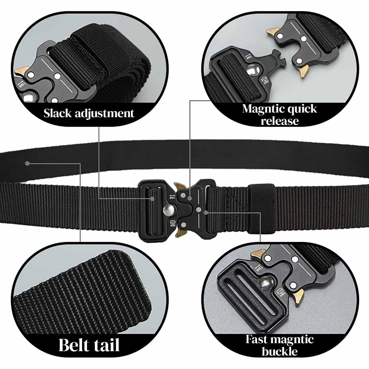 Tactical Quick-Release Belt - Heavy-Duty Nylon Cobra Buckle Waist Belt for Survival & EDC