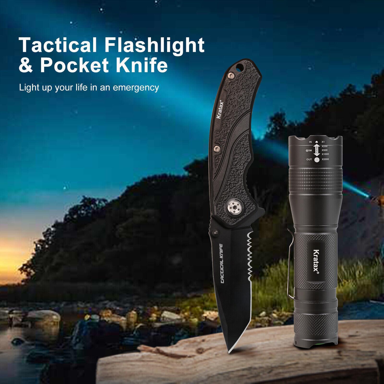 Ultra-Compact LED Tactical Flashlight with Integrated Blade - Dual-Purpose Survival Tool