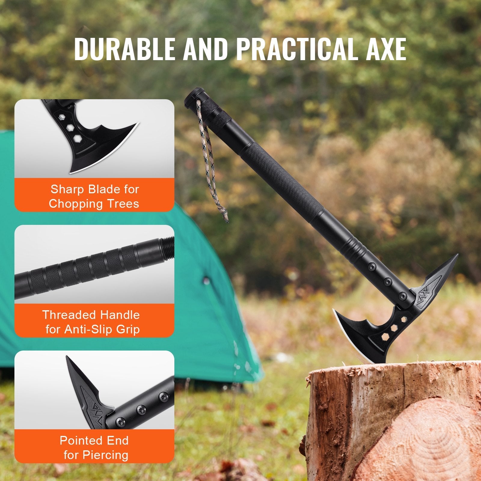 Survival Shovel Survival Axe 28-in-1 Camping Folding Shovels With Hatchet