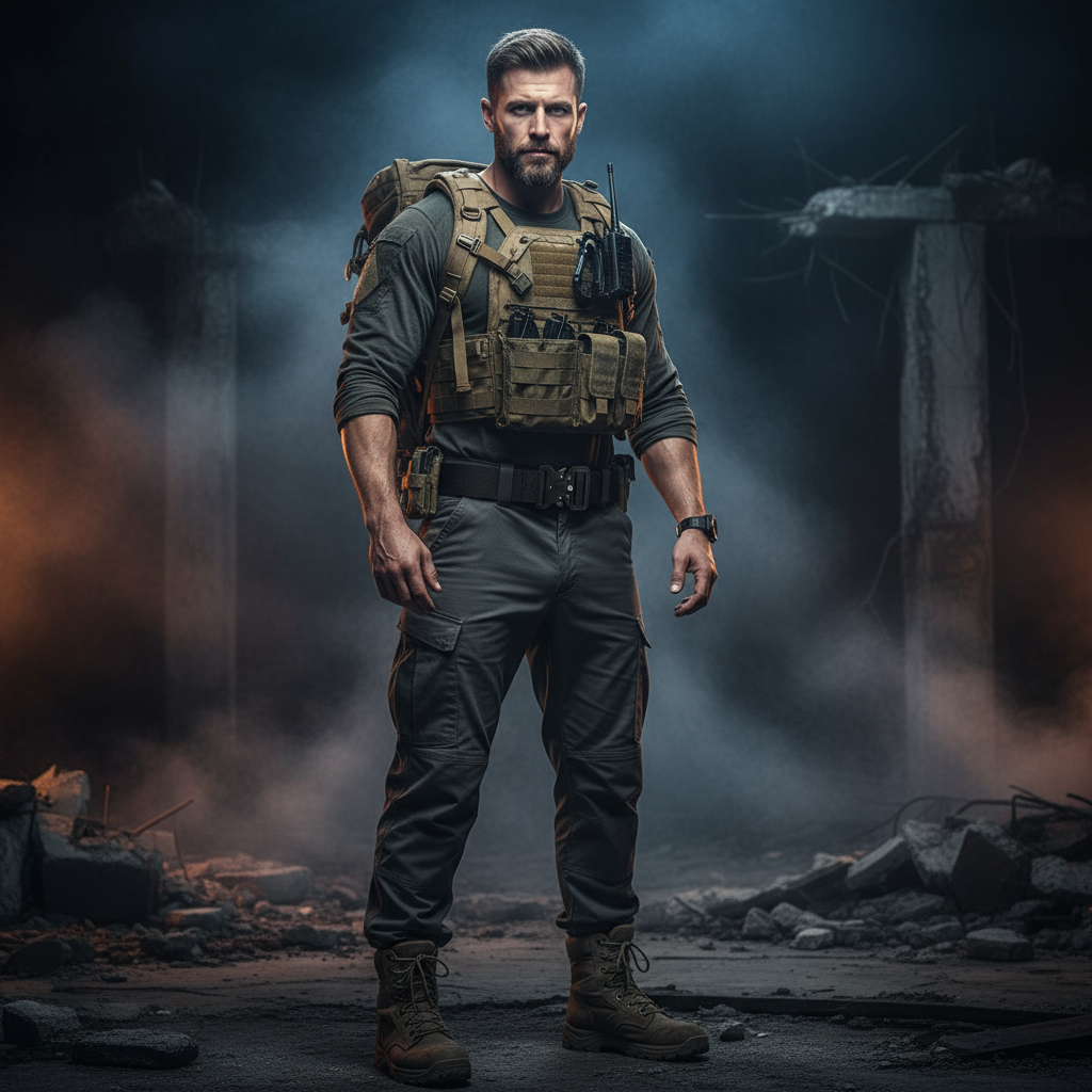 Tactical Belt on Brave Survivor - Dark Apocalyptic Scene