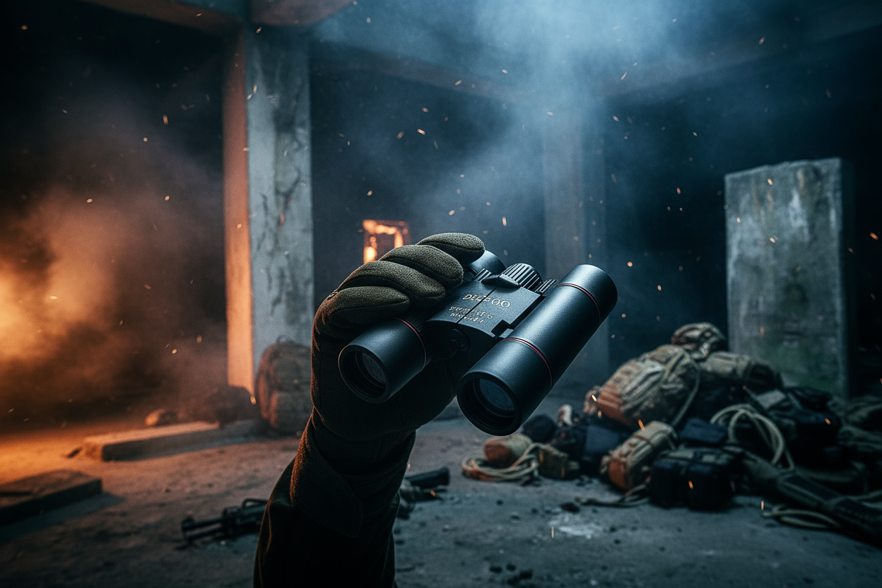 Tactical Binoculars - Dark Apocalyptic Scene