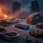 Tactical Solar Power Bank - Dark Apocalyptic Scene